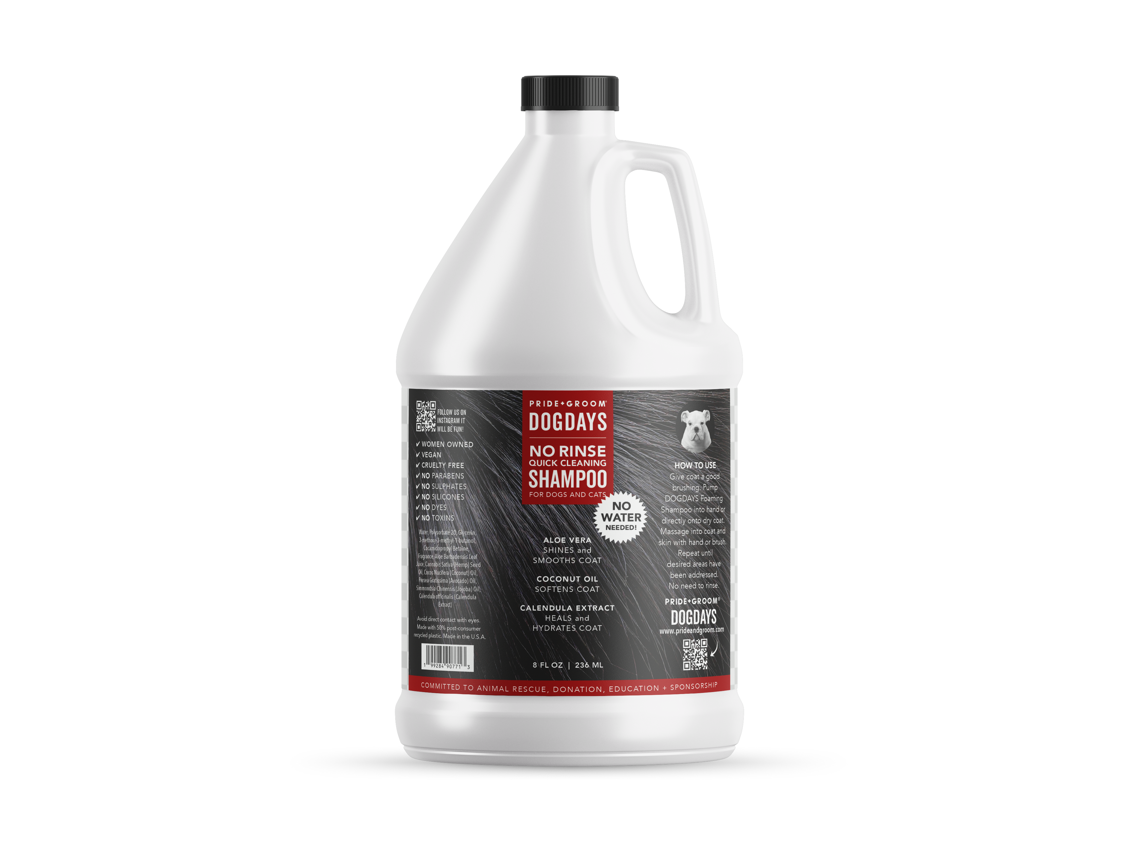 DOGDAYS Waterless Foaming Shampoo for Dogs & Cats -—No-Rinse, Odor-Eliminating Cleanser