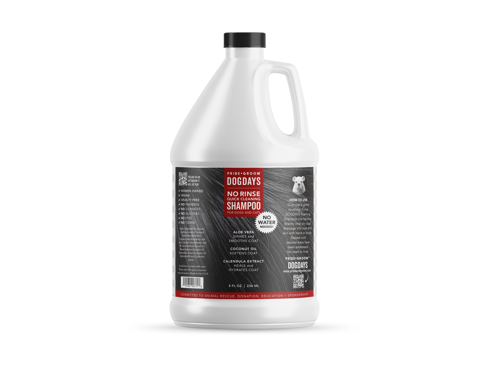 DOGDAYS Waterless Foaming Shampoo for Dogs & Cats -—No-Rinse, Odor-Eliminating Cleanser