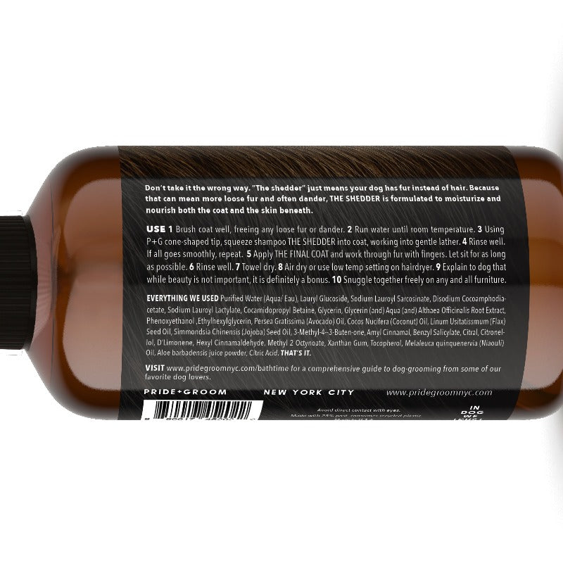 shedder shampoo for dogs in bulk, shedding dog shampoo wholesale, professional dog shampoo for groomers, coat specific dog shampoo in bulk, 16oz